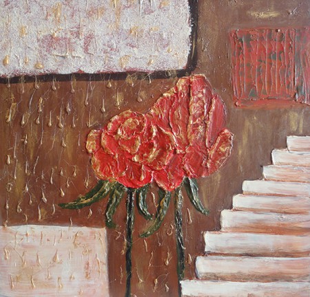 Abstrakte Rose 30cm x 30cm